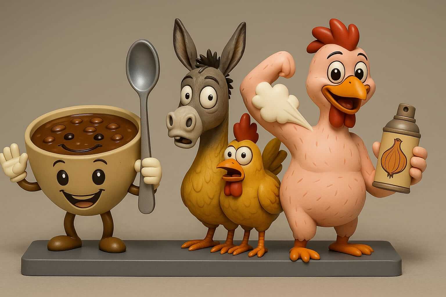La Sopa de Frijoles, el Burrito y el Pollo Encebollado